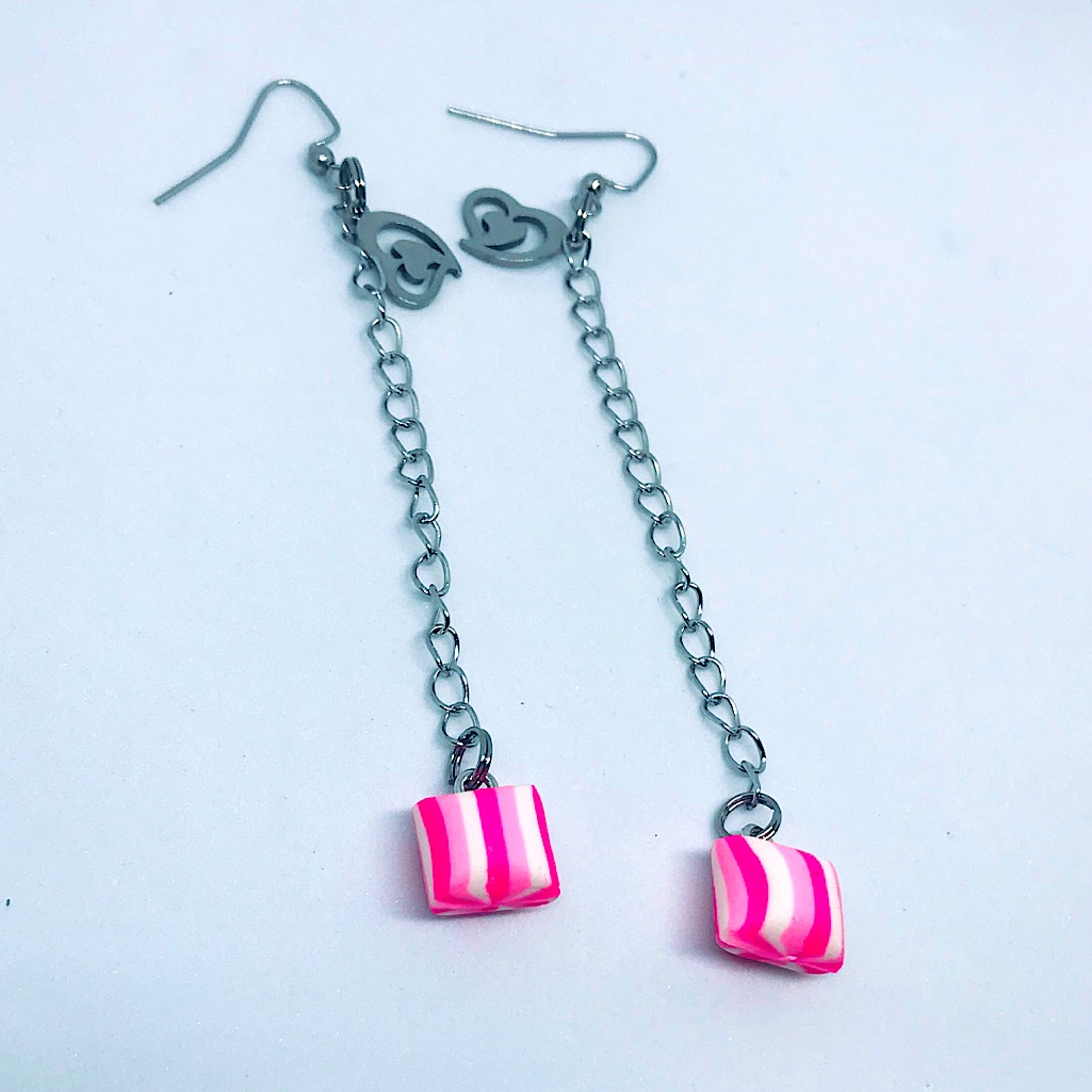 Pink Polymer Clay Stainless Handmade Earrings Handcrafted Custom Barbiecore New 35$